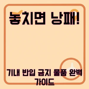 비행기 기내 반입 금지 물품 리스트1