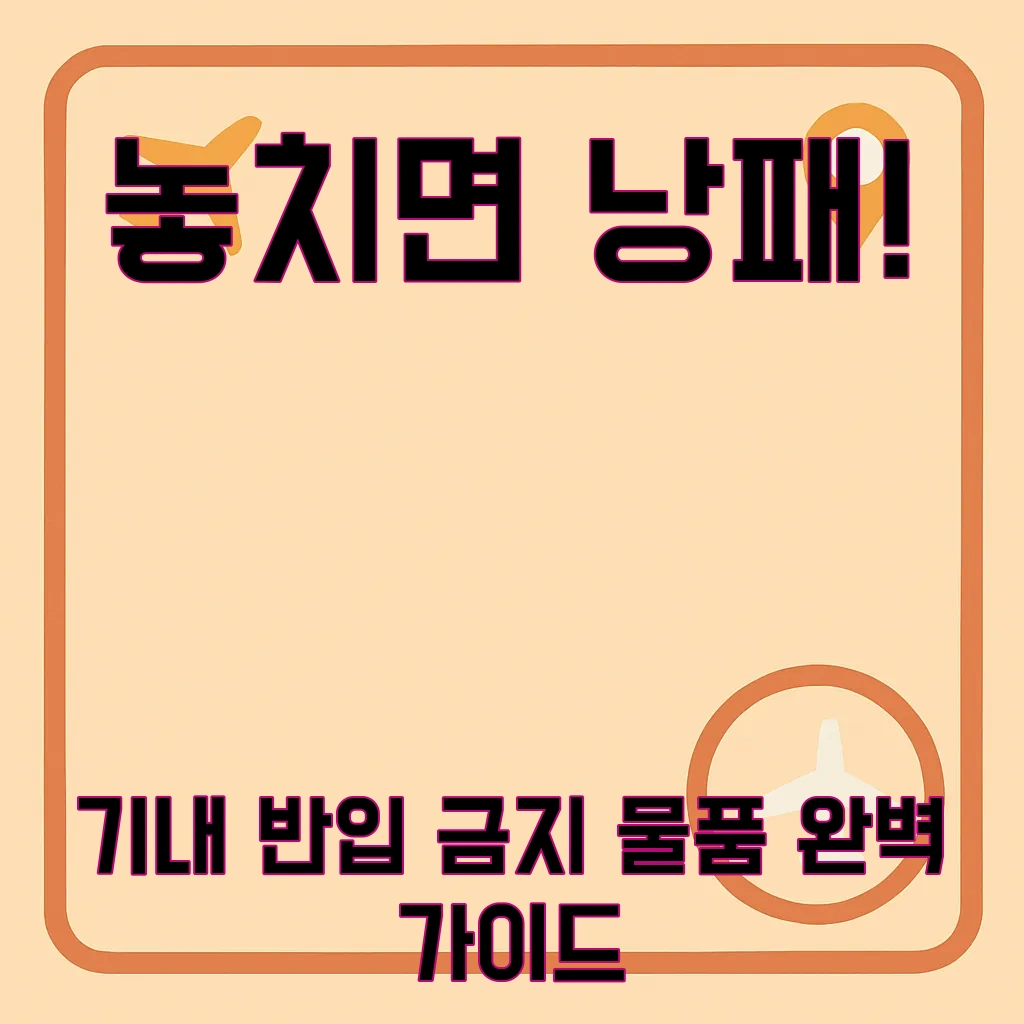 비행기 기내 반입 금지 물품
