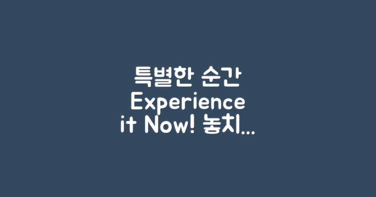 특별한 순간을 경험하세요
