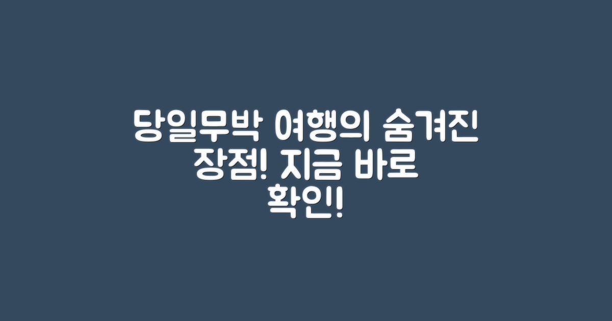 당일·무박 여행의 장점은?