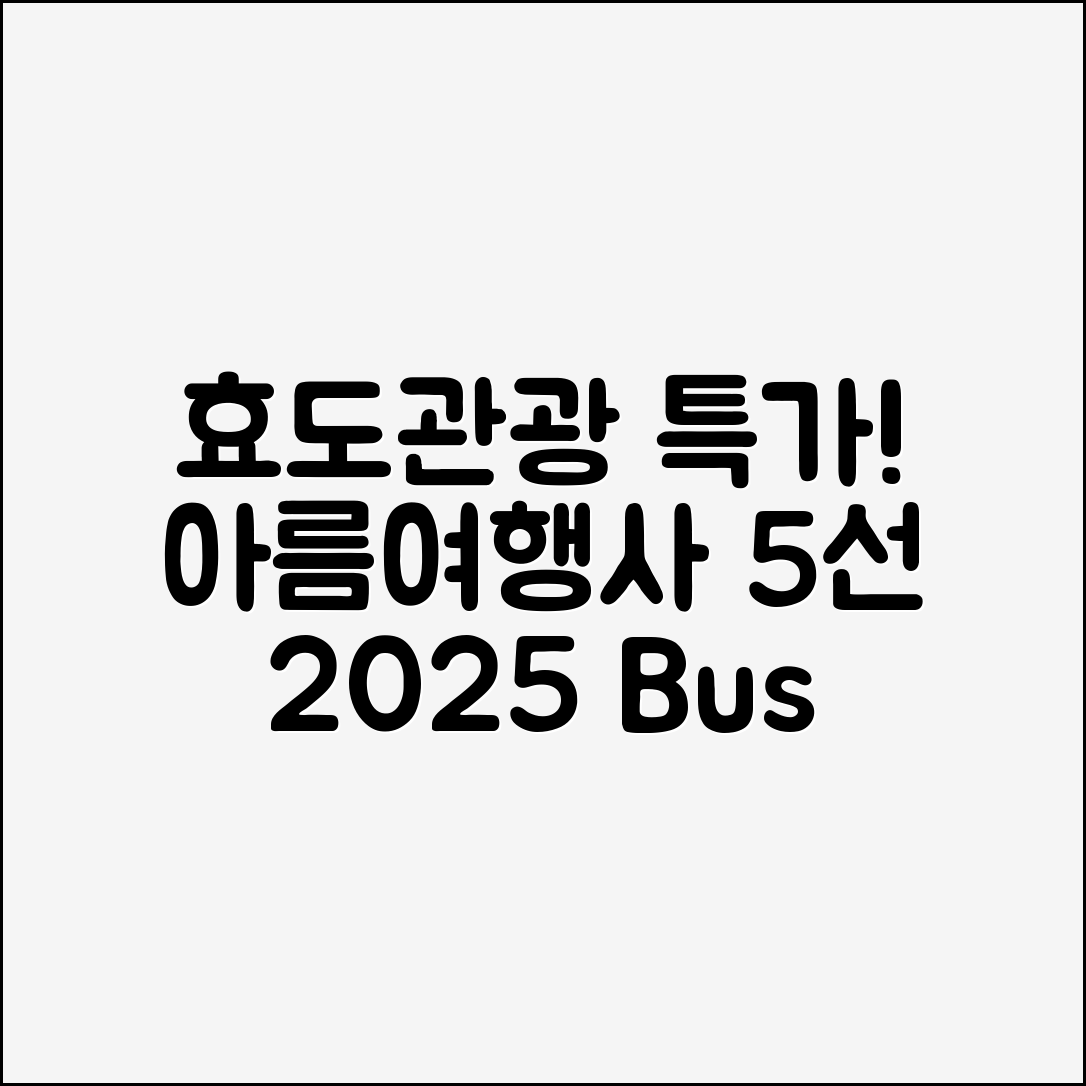 아름여행사 2025 효도관광 버스투어 특가 5선