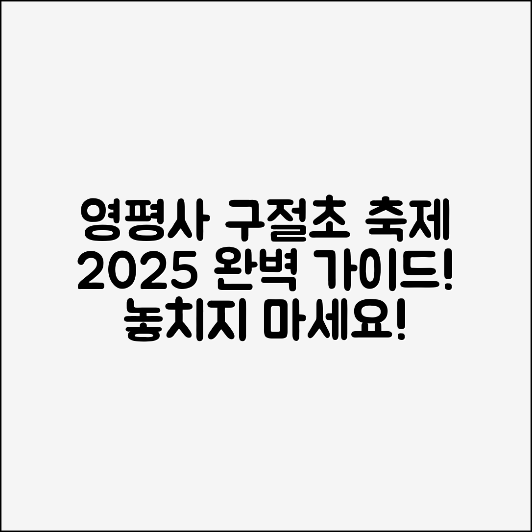 영평사 구절초 축제 2025 완벽 가이드