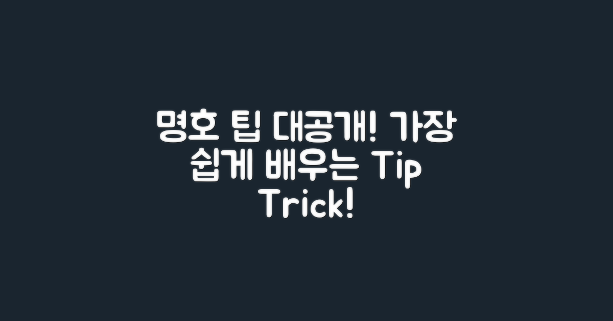 명호에서의 팁은 무엇일까?