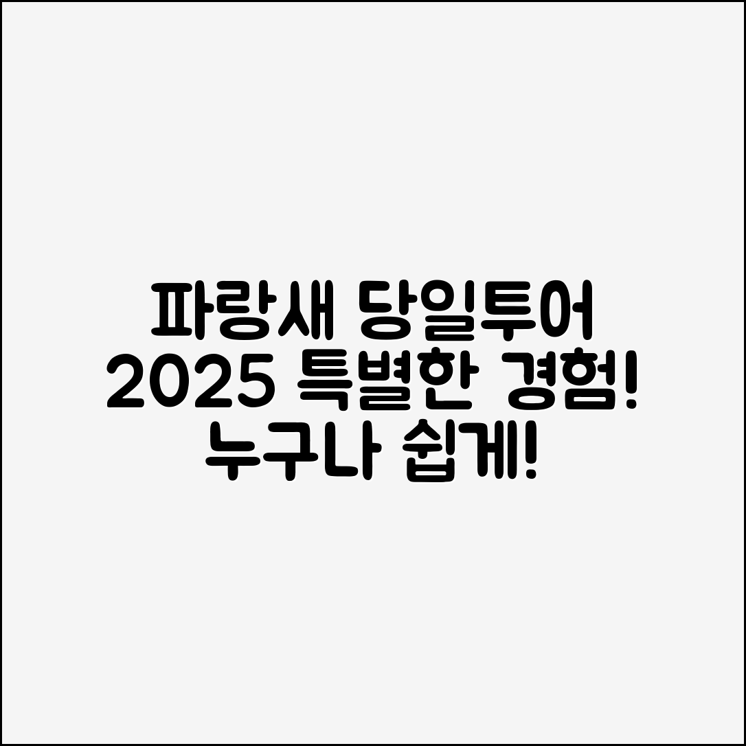 누구나 쉽게 즐길 수 있는 파랑새 투어 당일여행 2025