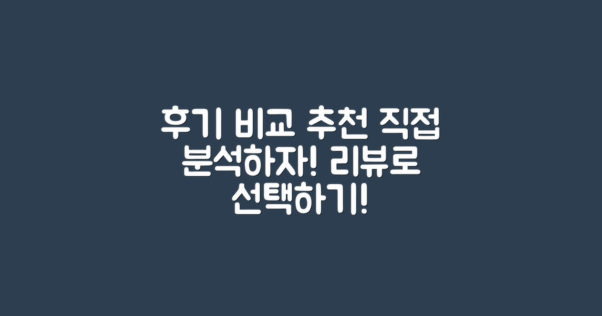 후기 및 추천 비교 분석