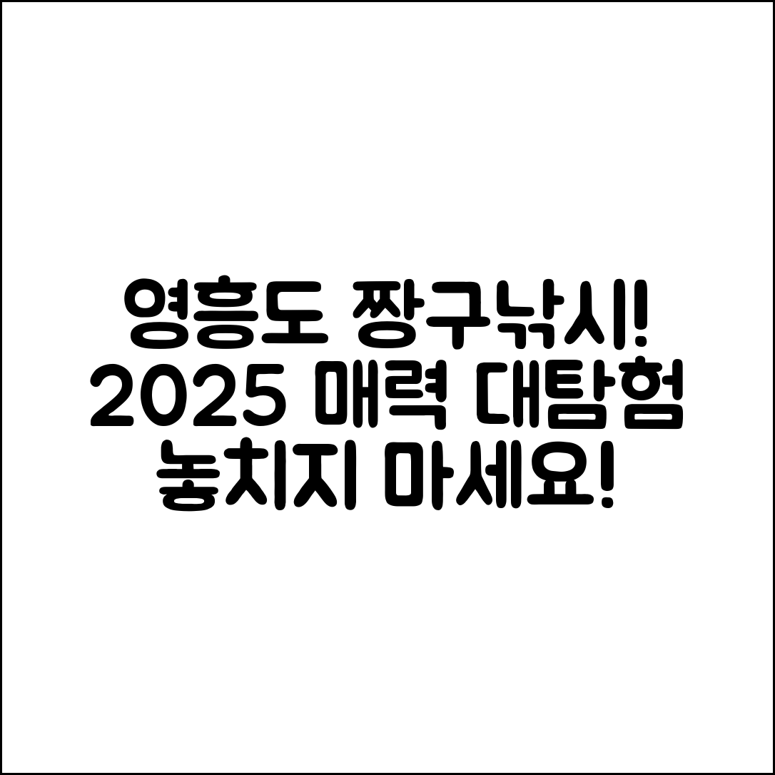 영흥도 짱구낚시 2025, 과연 어떤 매력이 있을까요?