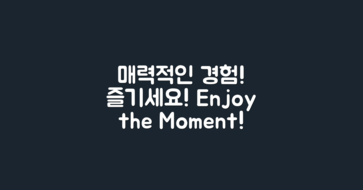 매력적인 경험을 즐기세요