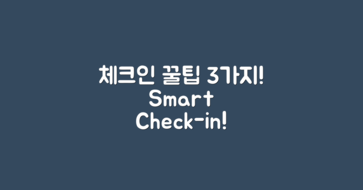 3가지 체크인 팁