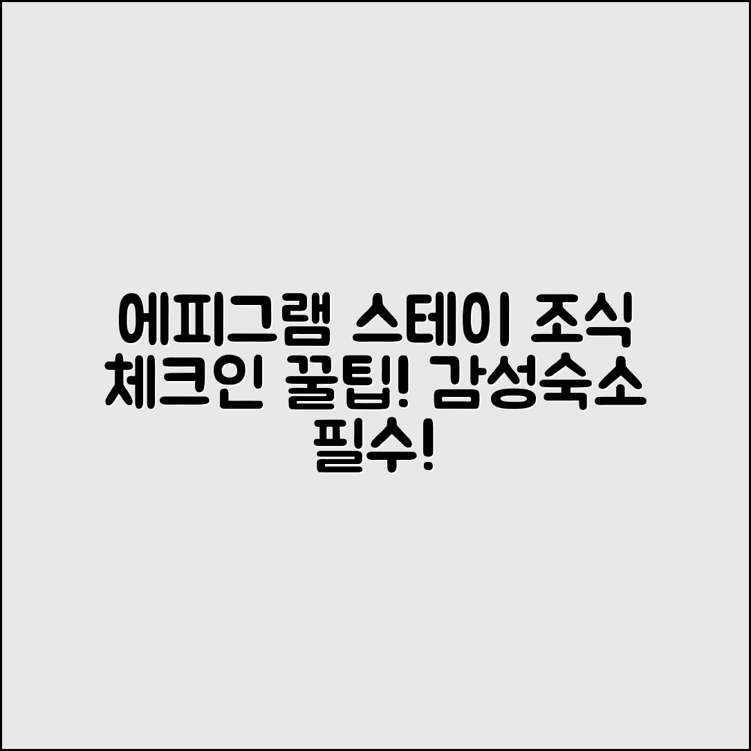 에피그램 스테이, 감성숙소에서의 조식 체크인 꿀팁은?
