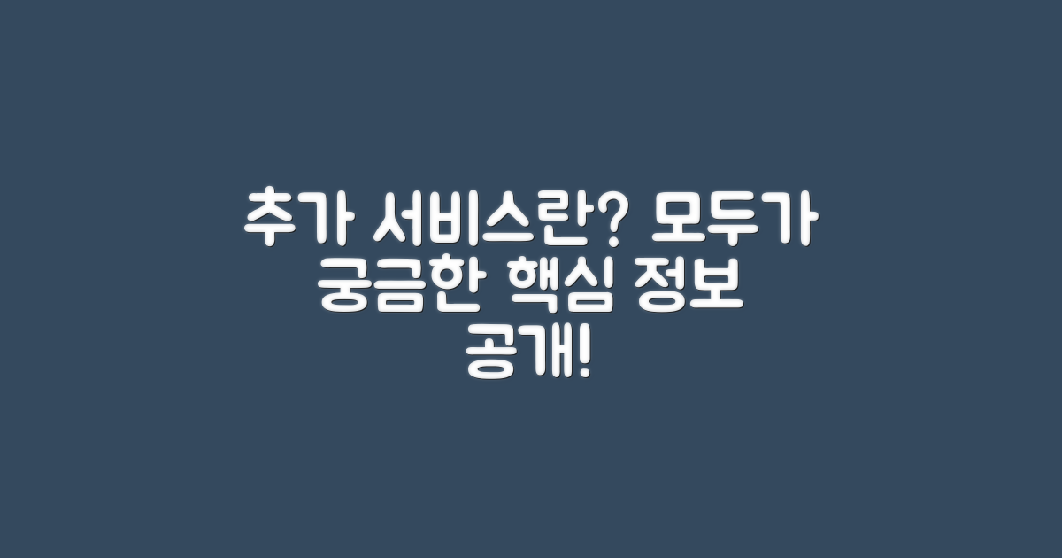추가 서비스는 무엇일까?
