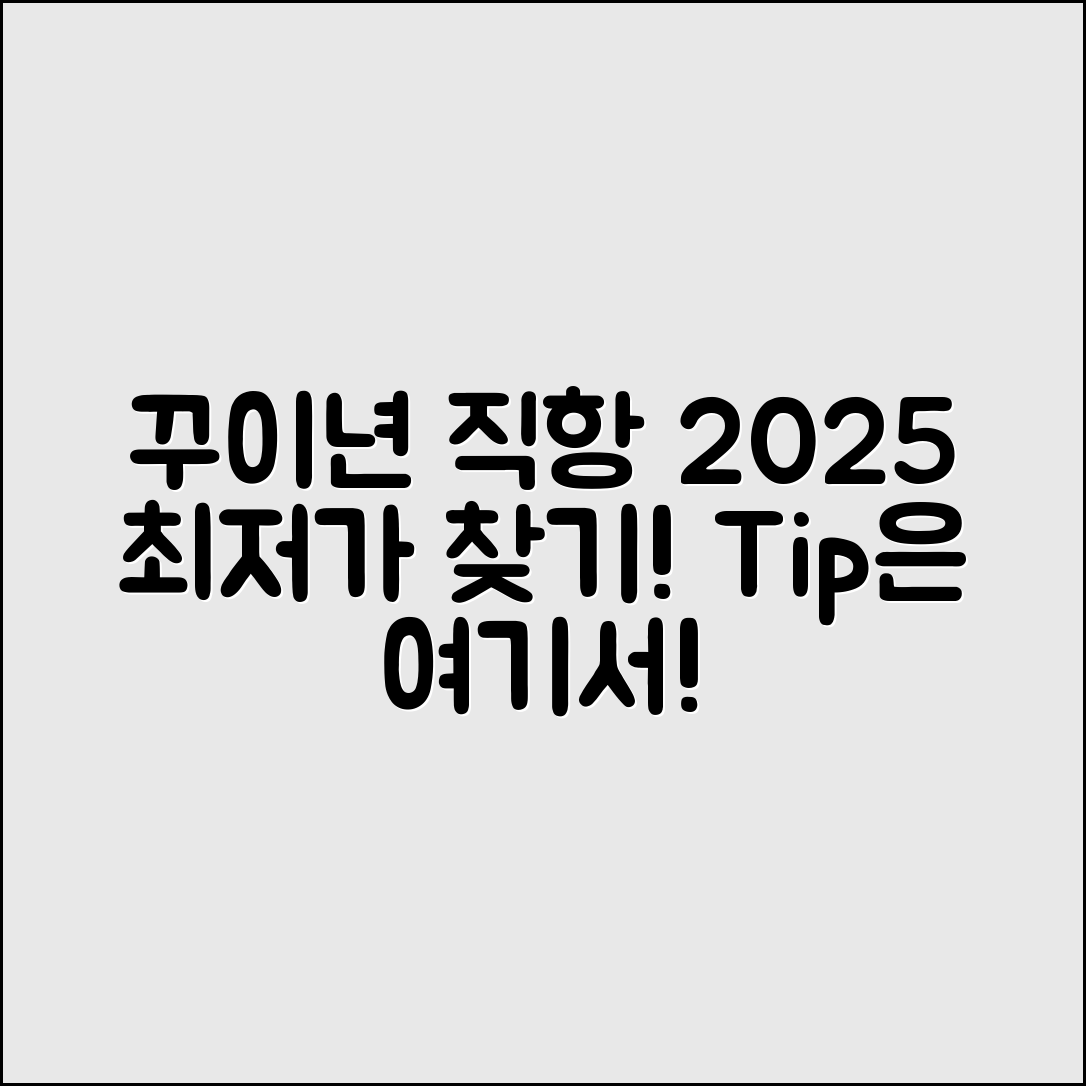 꾸이년 직항 2025, 최저가 어떻게 찾을까요?