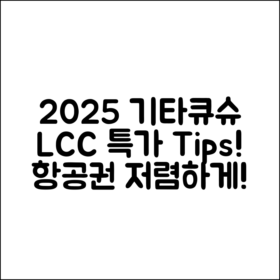 2025 기타큐슈 항공권 LCC 특가 5가지 팁