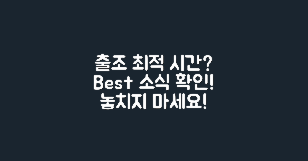 최적의 출조 시간은?