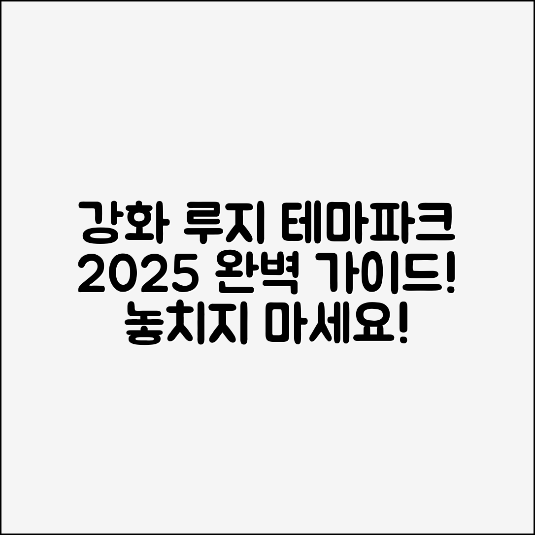 강화 루지 테마파크 2025 완벽 가이드