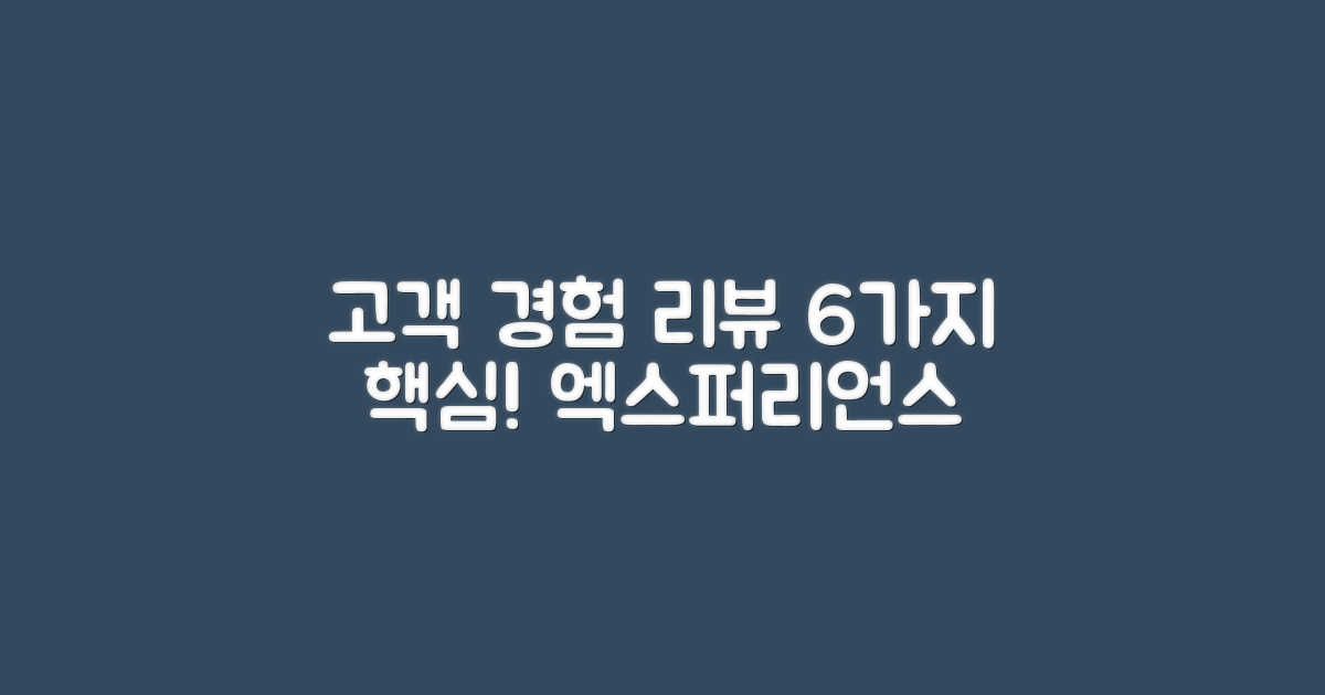 6가지 고객 경험 리뷰