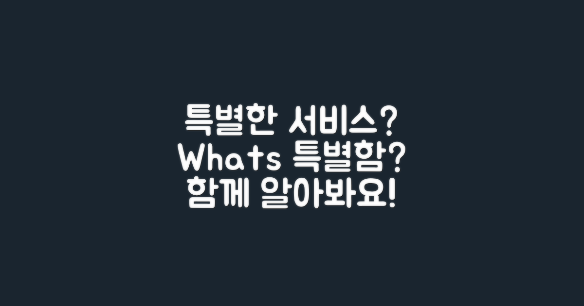 특별한 서비스는 있을까?