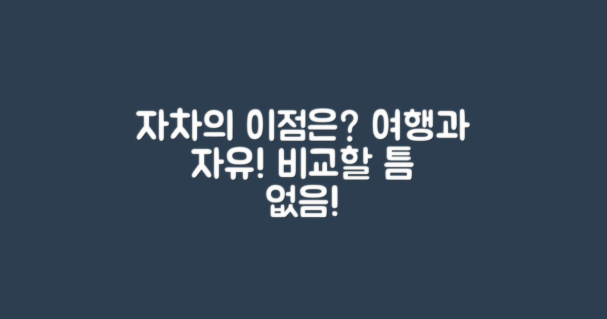 자차 이용 시 어떤 이점이 있을까?