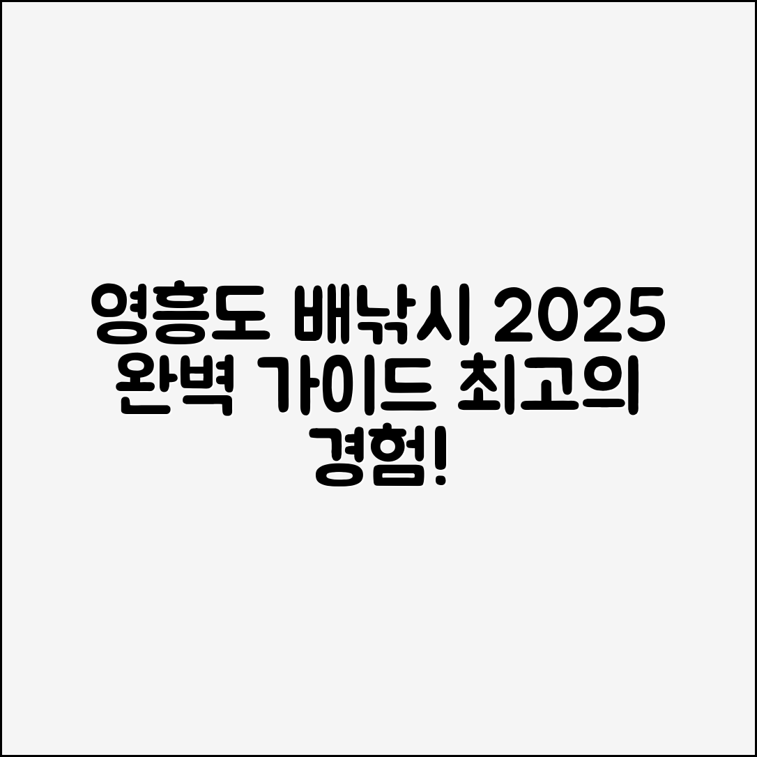 영흥도 현대 배낚시 2025 완벽 가이드