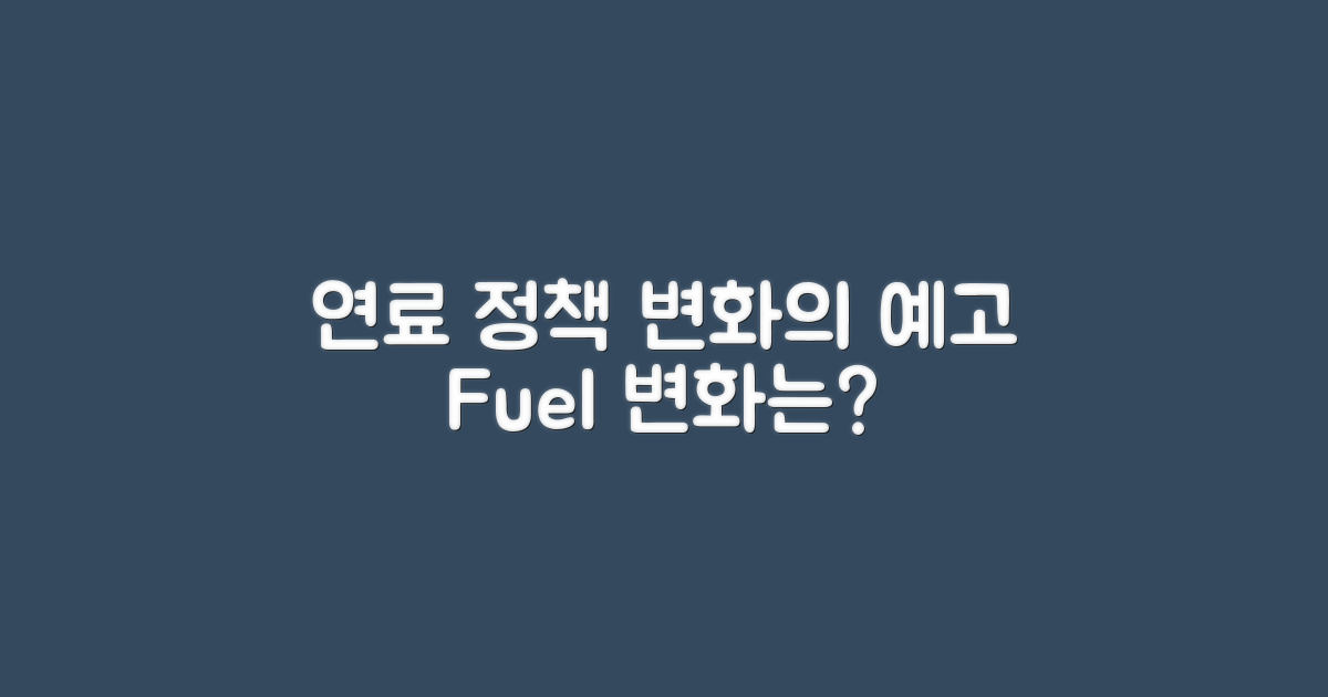 연료 정책은 어떻게 변화할까?