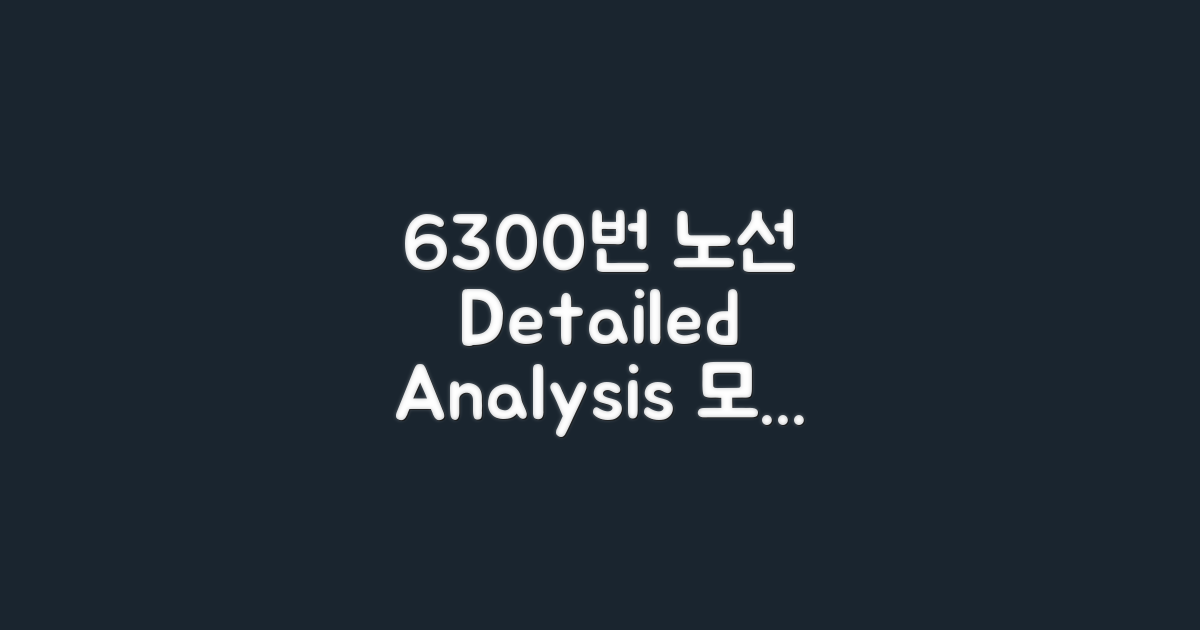 6300번 노선도 상세 분석