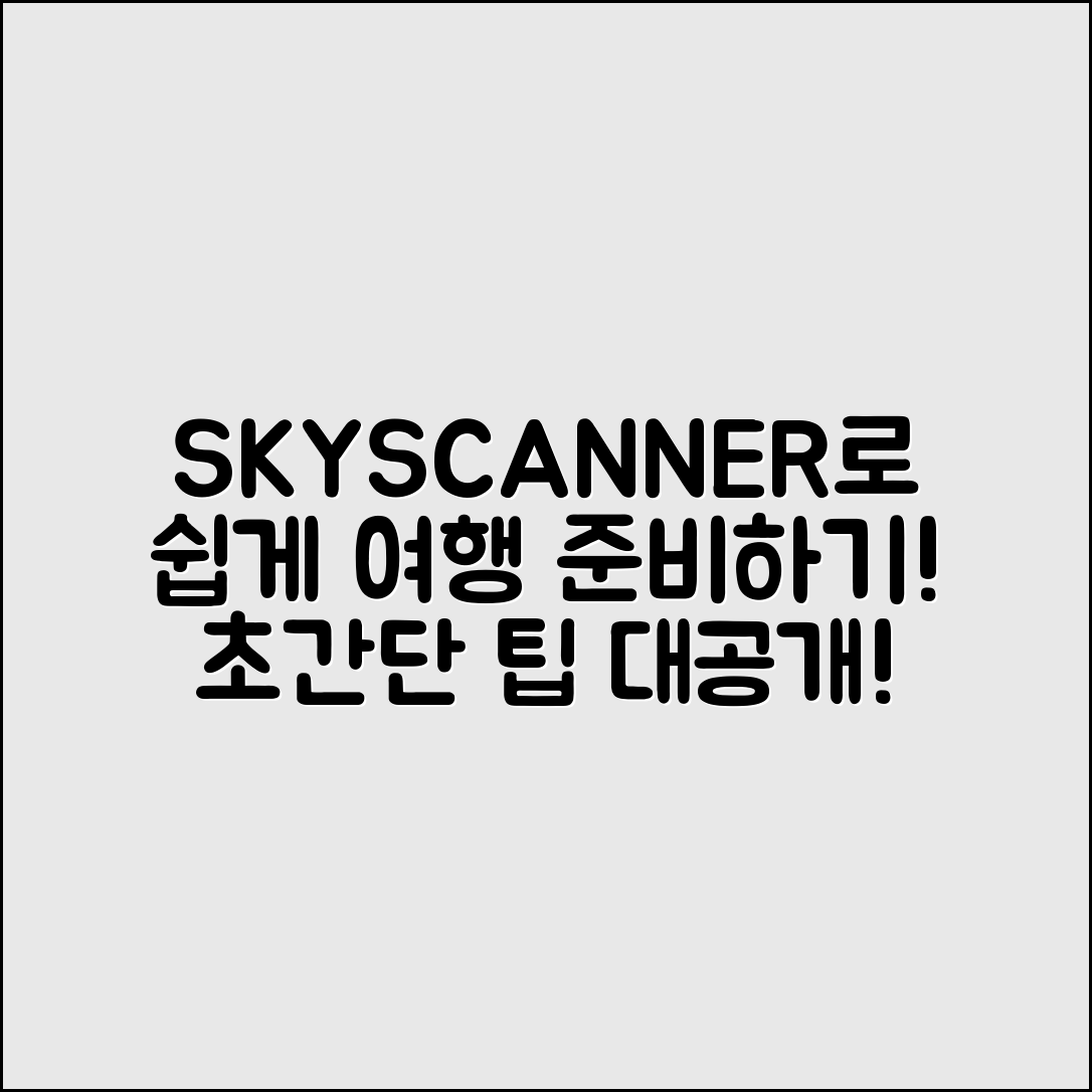 누구나 쉽게 활용하는 SKYSCANNER 여행 팁