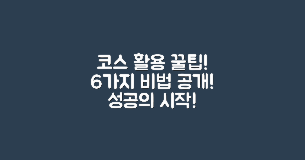6가지 코스 활용 팁