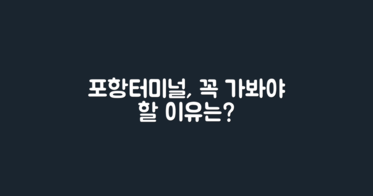 포항터미널, 왜 꼭 가봐야 할까?