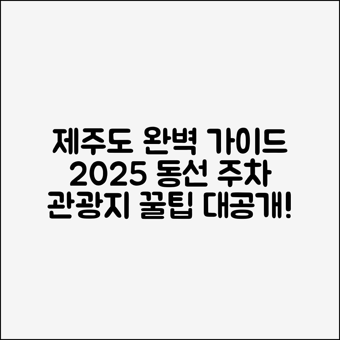 제주도 지도 관광지 완벽 가이드: 2025년 동선·주차·입장료