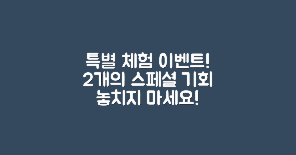 2개의 특별 체험 이벤트