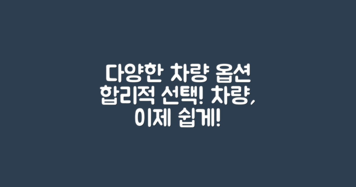 다양하고 합리적인 차량 옵션