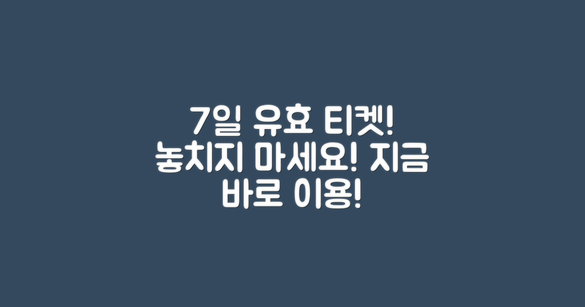 7일 동안 유효한 티켓