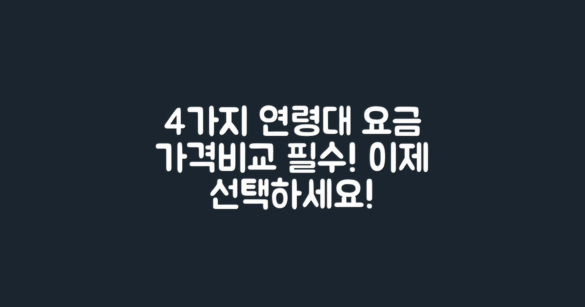 4가지 연령대별 요금