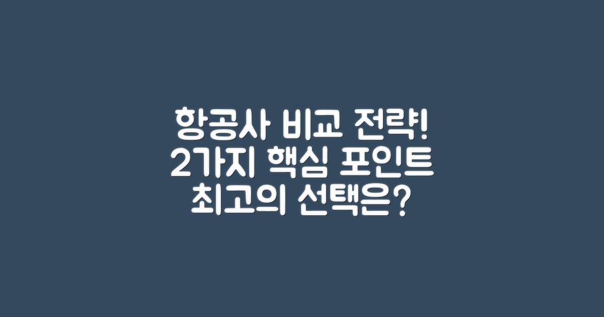 2가지 항공사 비교 전략