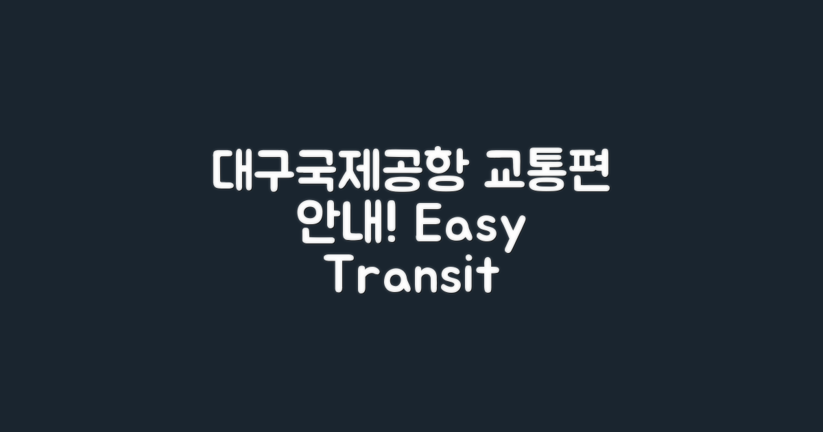 대구국제공항 교통편 안내