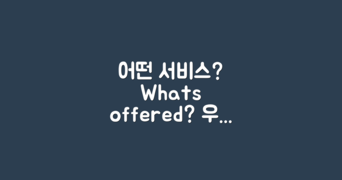 어떤 서비스가 제공될까?