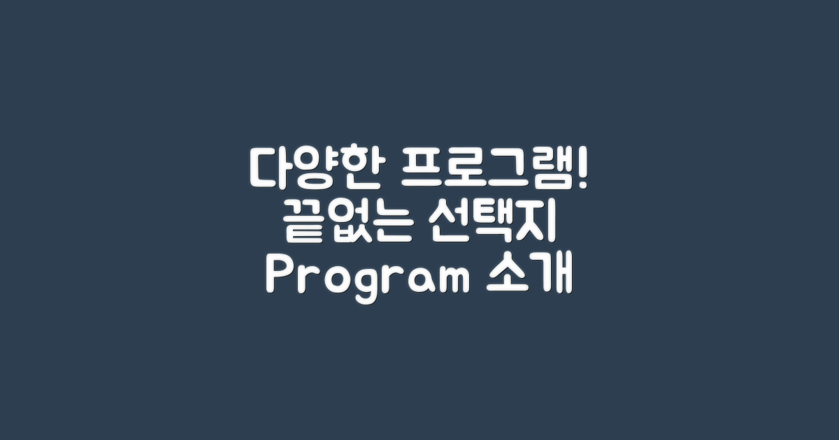 다양한 프로그램 소개