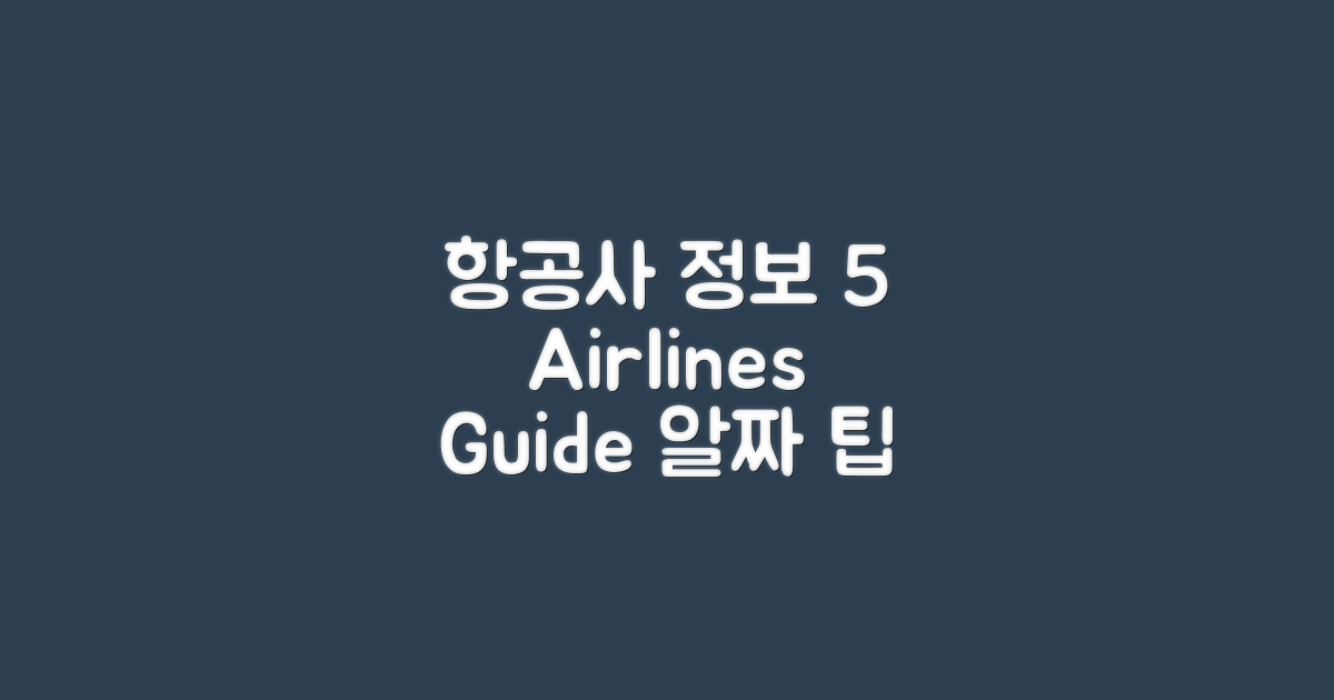 5개 항공사 정보