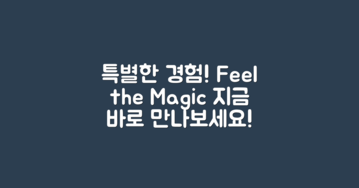 특별한 경험을 느껴보세요