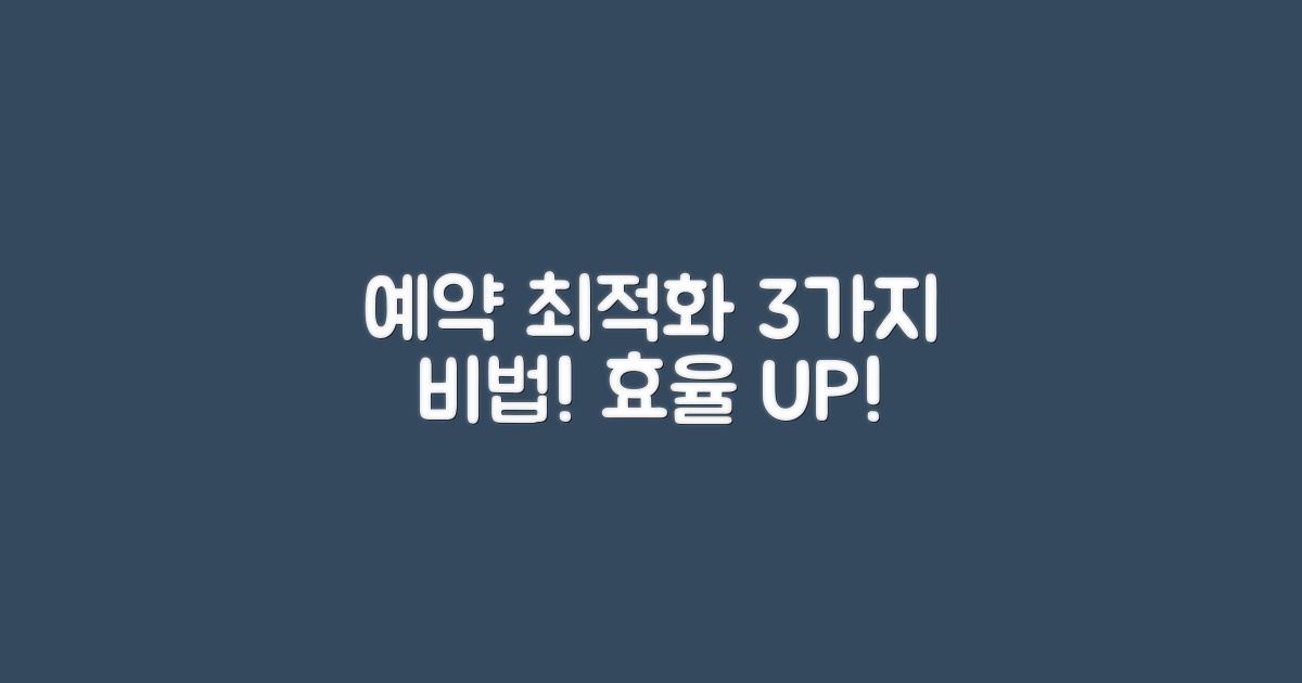 예약 최적화 방법 3가지