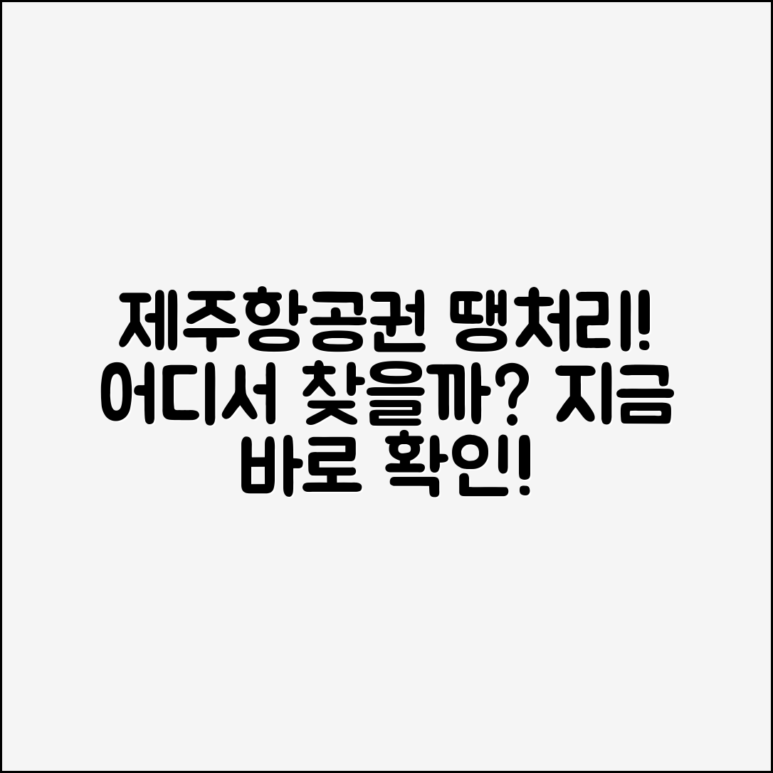 제주항공권땡처리, 어디서 찾을 수 있을까요?