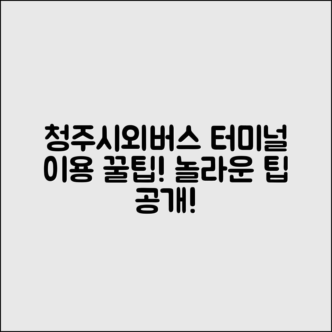 믿을 수 없는 청주시외버스터미널 이용 팁!