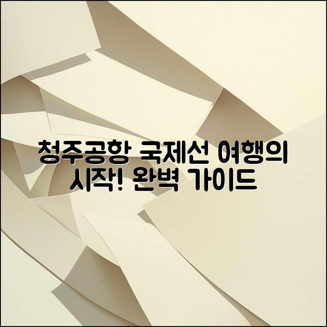 청주공항국제선 완벽 가이드: 여행의 시작