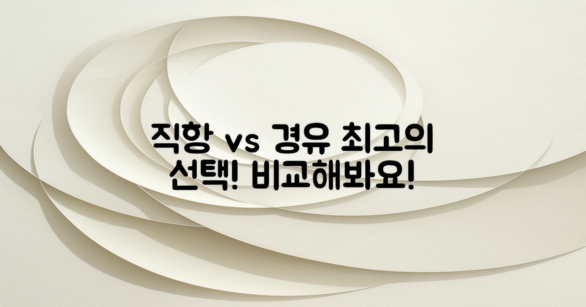 직항과 경유 차이점