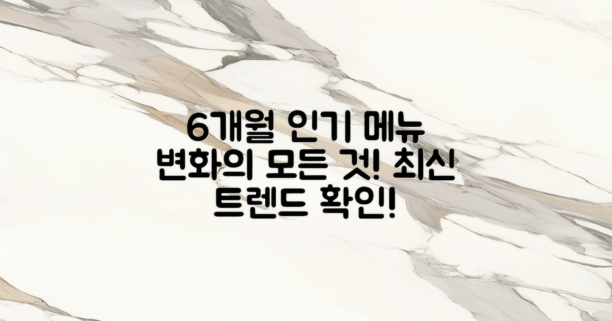 6개월간 인기 메뉴 변화