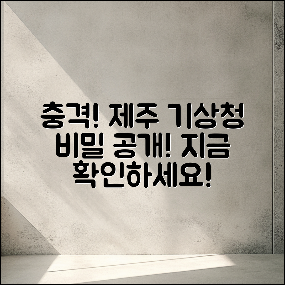 충격적인 제주 지방 기상청의 비밀 공개!