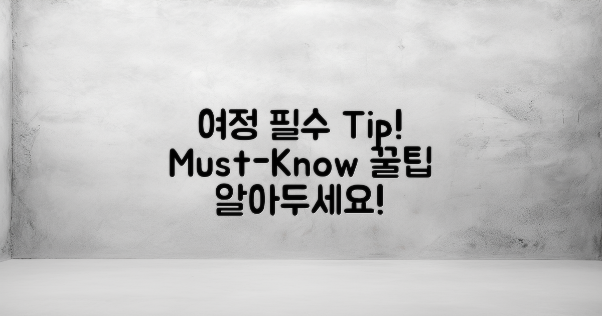 여정 중 알아두면 좋은 팁은?