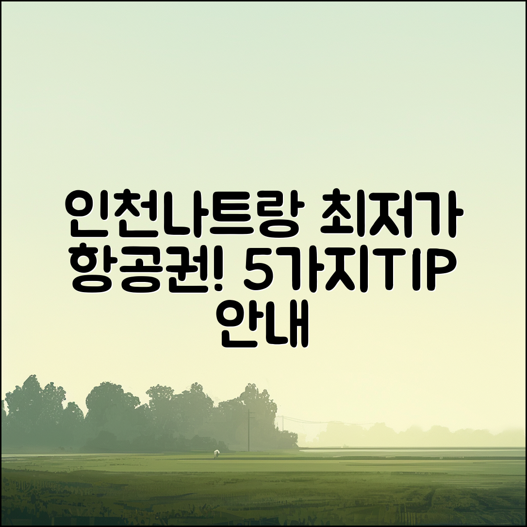 인천 나트랑 항공권 최저가 5가지