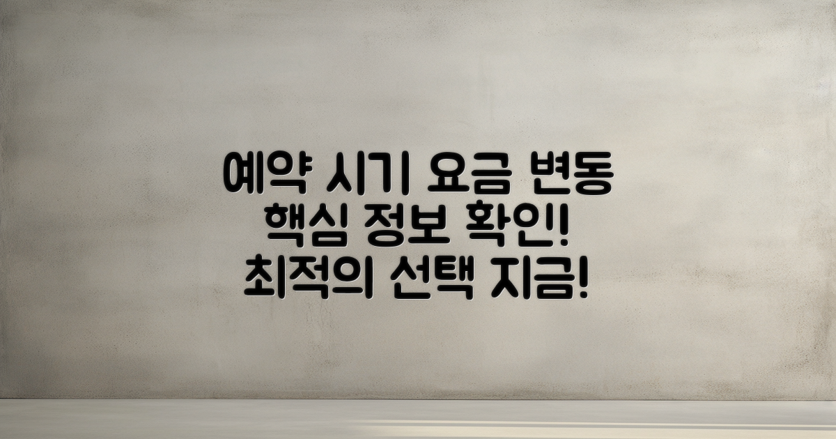 예약 시기와 요금 변동