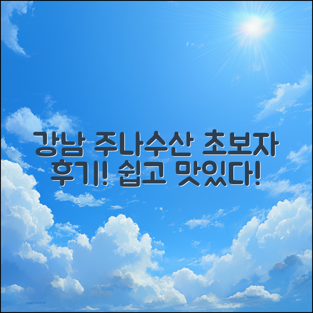 초보자도 쉽게 느끼는 강남 주나수산 후기