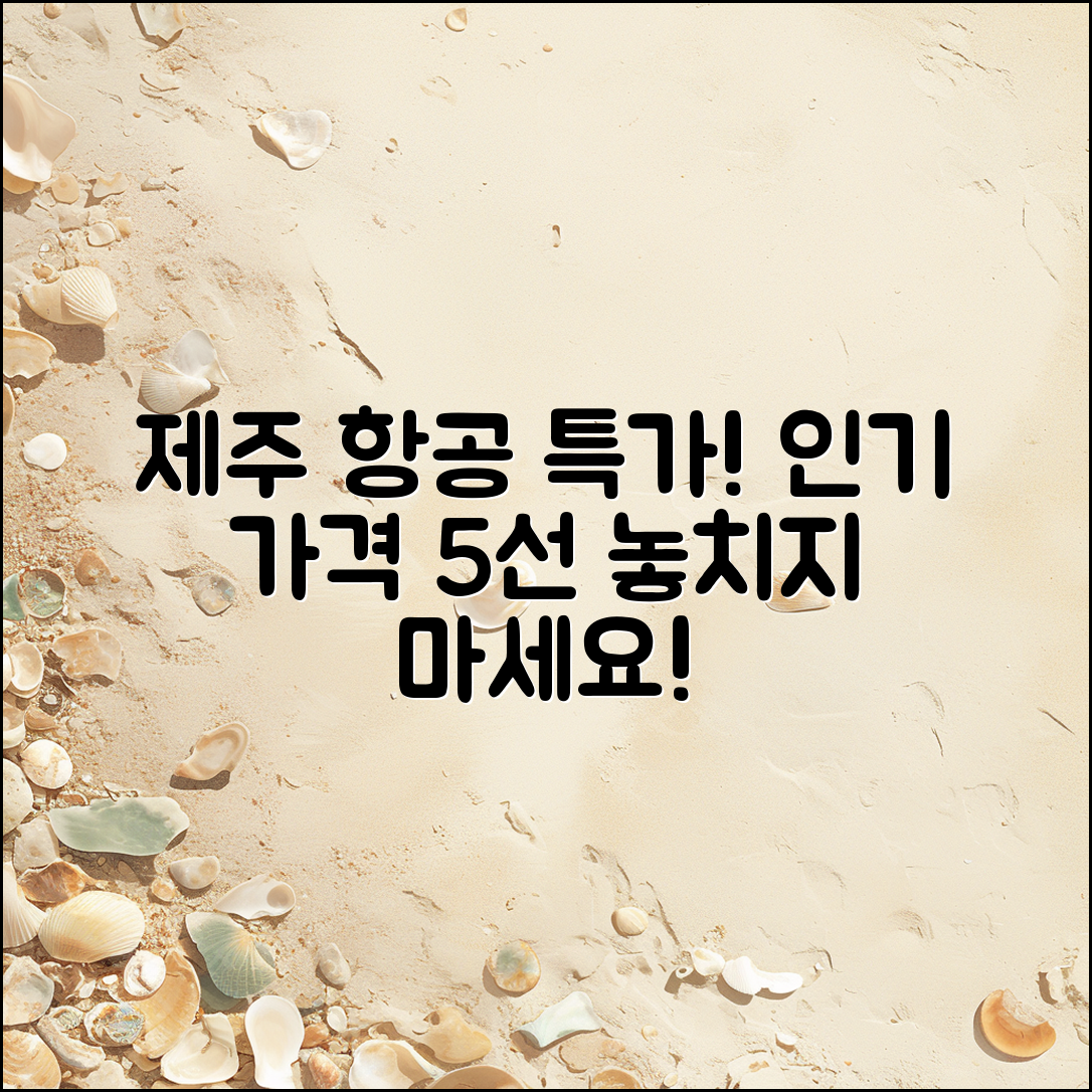 제주 항공 권특가 인기 가격 5가지